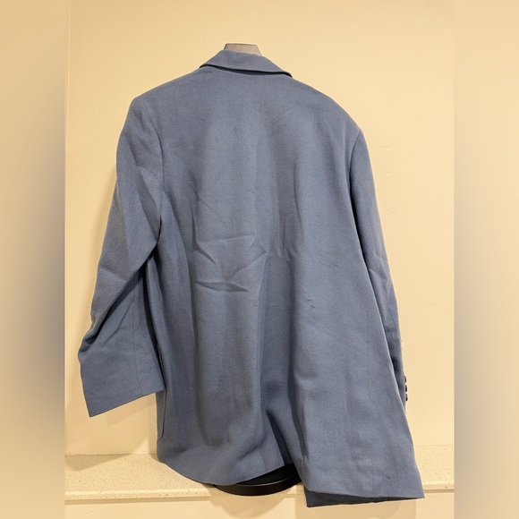 100%  Camelhair Light Blue Periwinkle Oversized Blazer Nordstrom Large 12 - Picture 7 of 8